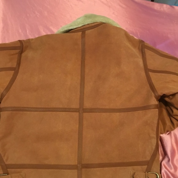 Pan United Protocol Leather suede fur bomber jacket M made in the USA - Picture 6 of 17